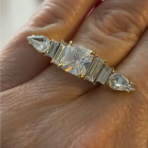 JUICY COUTURE RHINESTONE  GOLD RING SZ 6-8 NWT YJRU7397